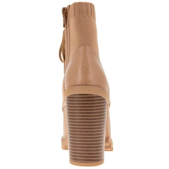 BCBGeneration PILAS Women's Block Heel Lug Sole Lace-Up Booties Tan Size 7 - Picture 5 of 7